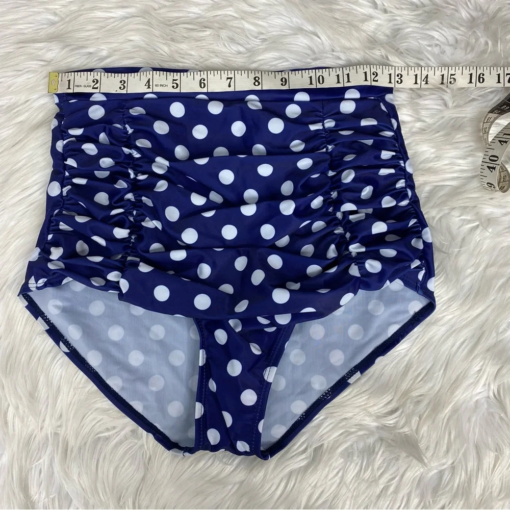 Aixy Women’s NWT Two Piece Retro High Waisted Polka Dot Bikini Swimsuit - Picture 11 of 16